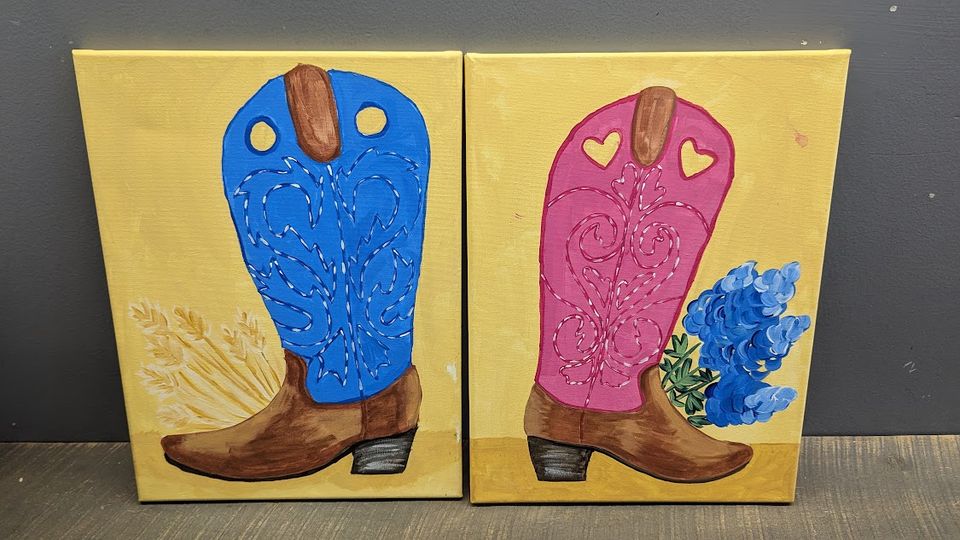 Couples Canvas Class: Cowboy Boots