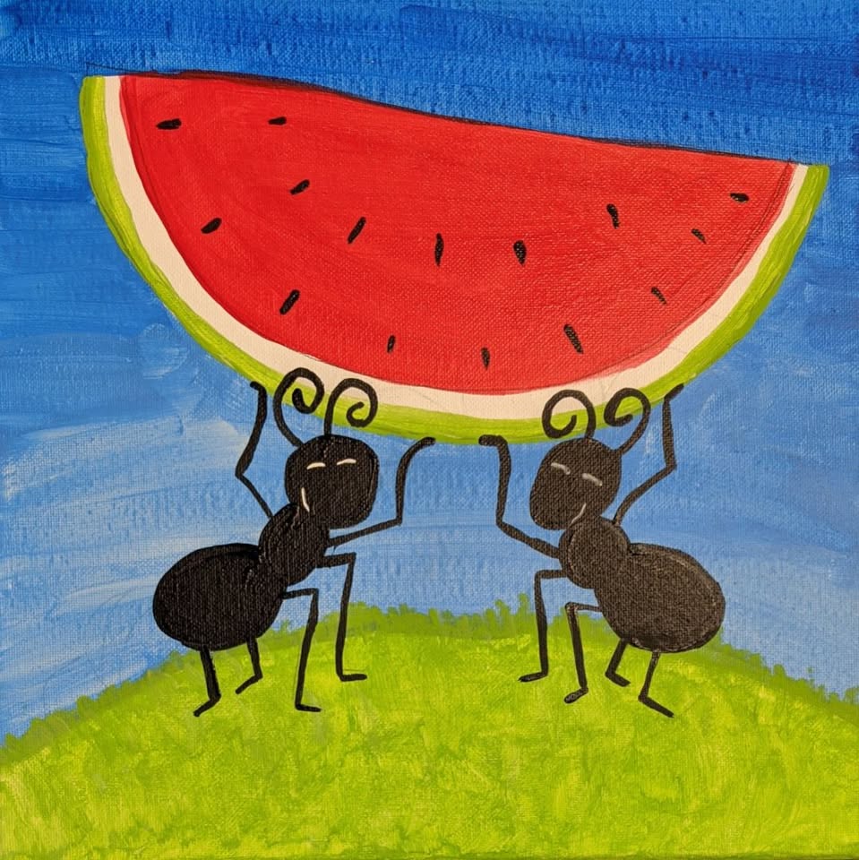 Watermelon Heist Kids Canvas