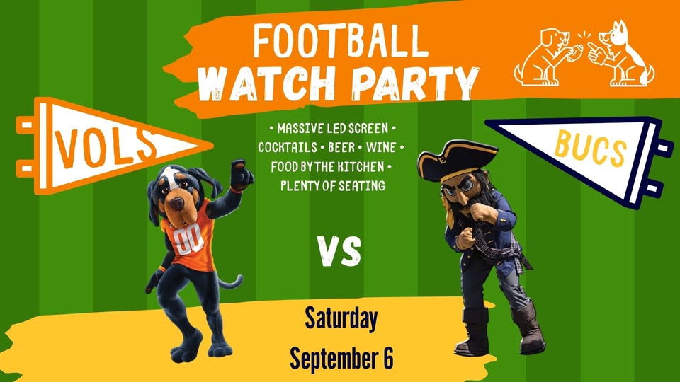 Football Watch Party at Off Leash Social – Tennessee vs ETSU (Bucs)