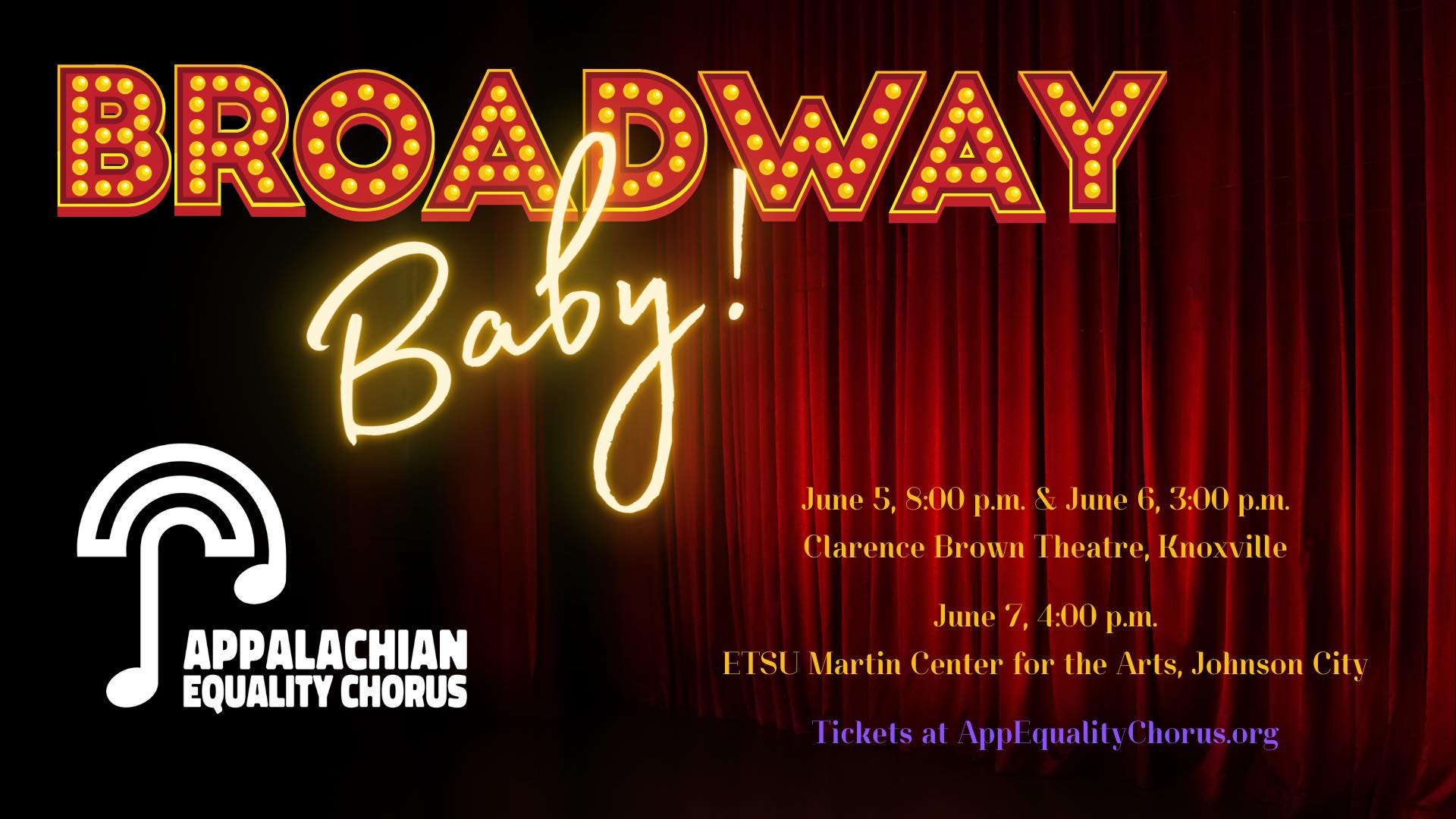 Appalachian Equality Chorus presents Broadway Baby!
