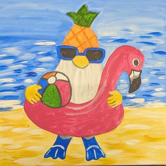 Gnome Pool Party Kids Canvas