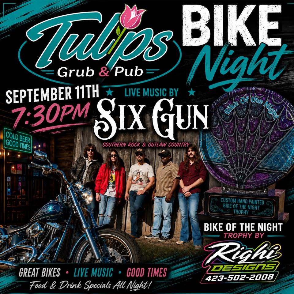 Tulips Bike Night with Six Gun Band